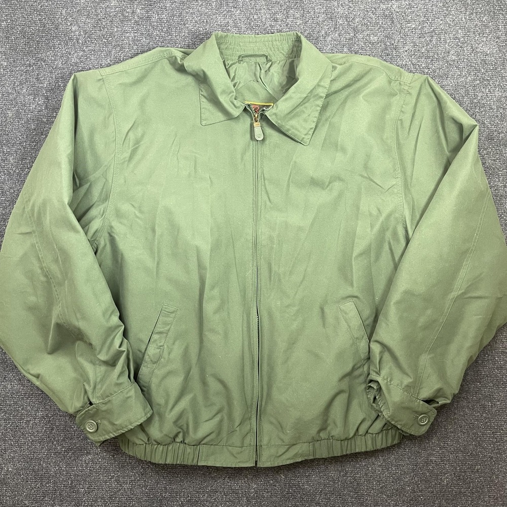 BARU Sports Jacket Mens Large Green Windbreaker Full Zip Lightweight Lined